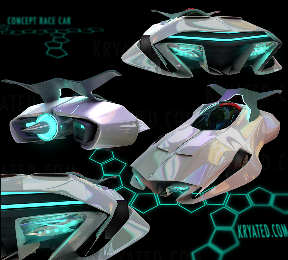 CG Concept Racing Car 3D - Various Views